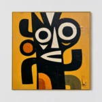S026 | Glyph Guardian – Figurative Abstract Wall Art