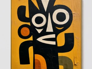 S026 | Glyph Guardian – Figurative Abstract Wall Art
