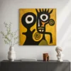 green-field-sentinel-mustard-yellow-wall-art-scene-01 S018 | Green Field Sentinel – Mustard Yellow Wall Art