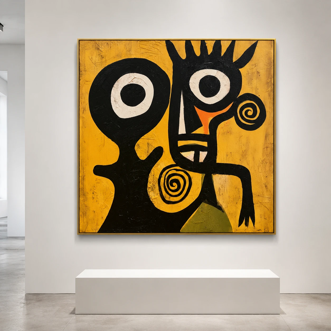 green-field-sentinel-mustard-yellow-wall-art-scene-03 S018 | Green Field Sentinel – Mustard Yellow Wall Art