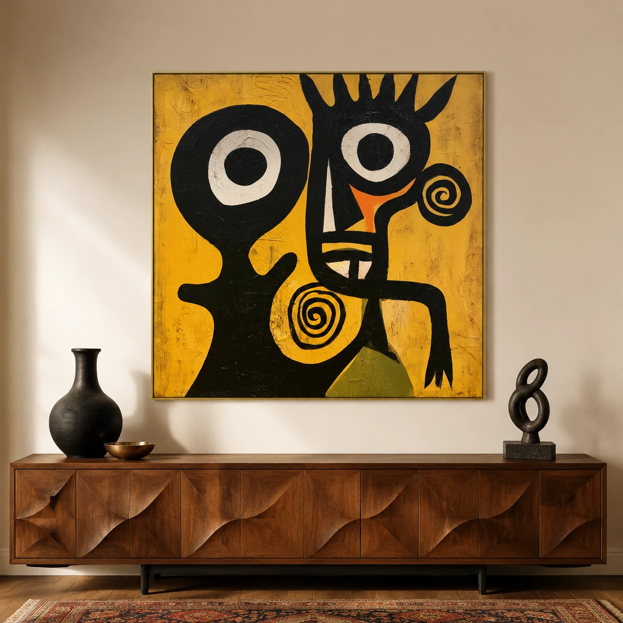 green-field-sentinel-mustard-yellow-wall-art-scene-04 S018 | Green Field Sentinel – Mustard Yellow Wall Art