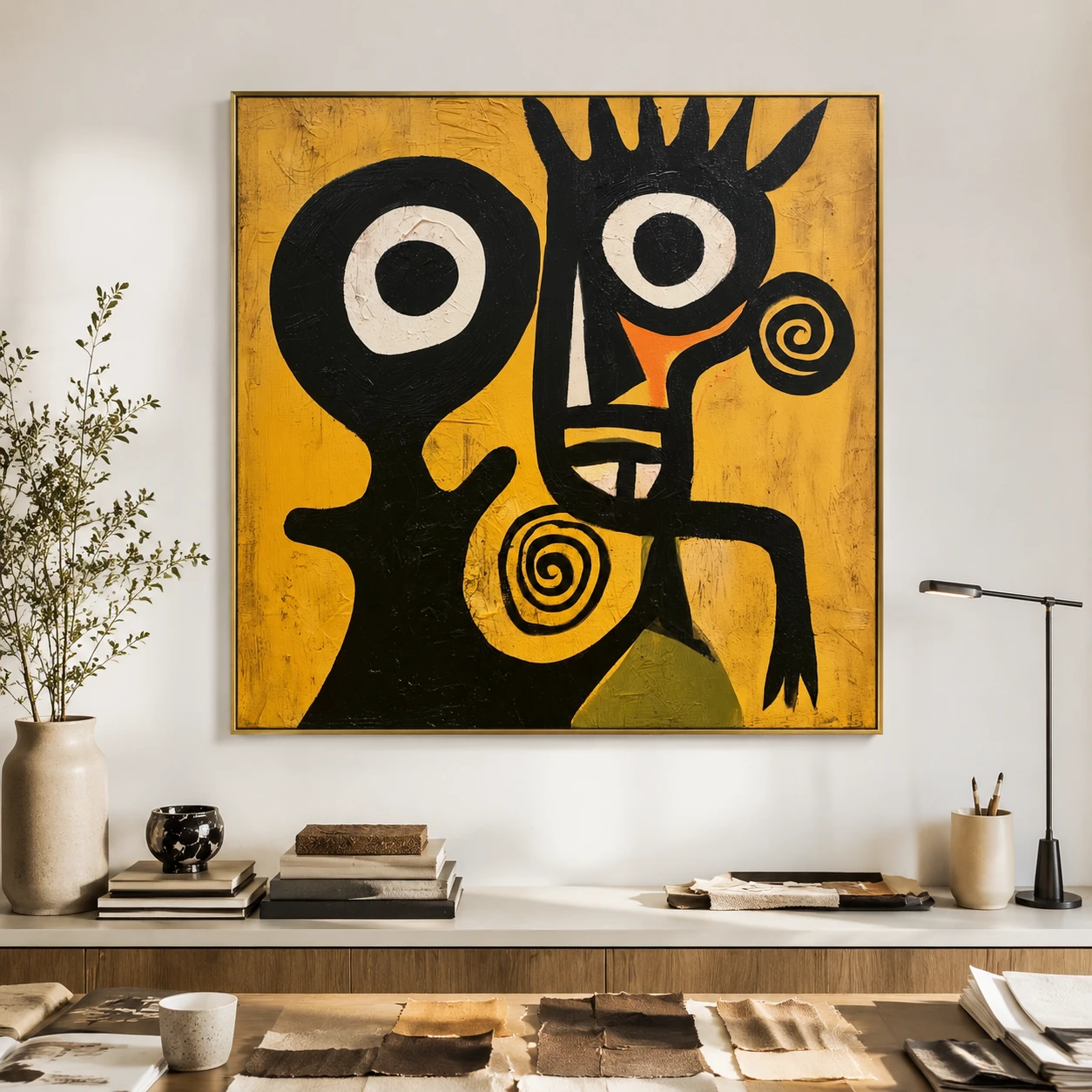 green-field-sentinel-mustard-yellow-wall-art-scene-05 S018 | Green Field Sentinel – Mustard Yellow Wall Art