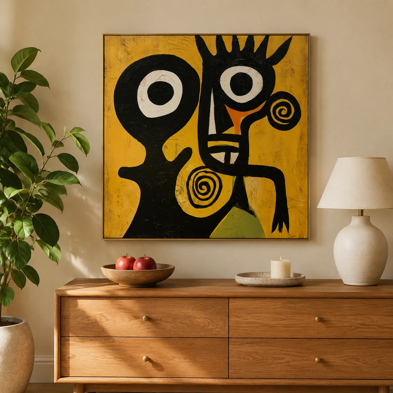 green-field-sentinel-mustard-yellow-wall-art-scene-06 S018 | Green Field Sentinel – Mustard Yellow Wall Art