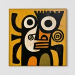 S031 | Ivory Mask Witness – Figurative Abstract Painting