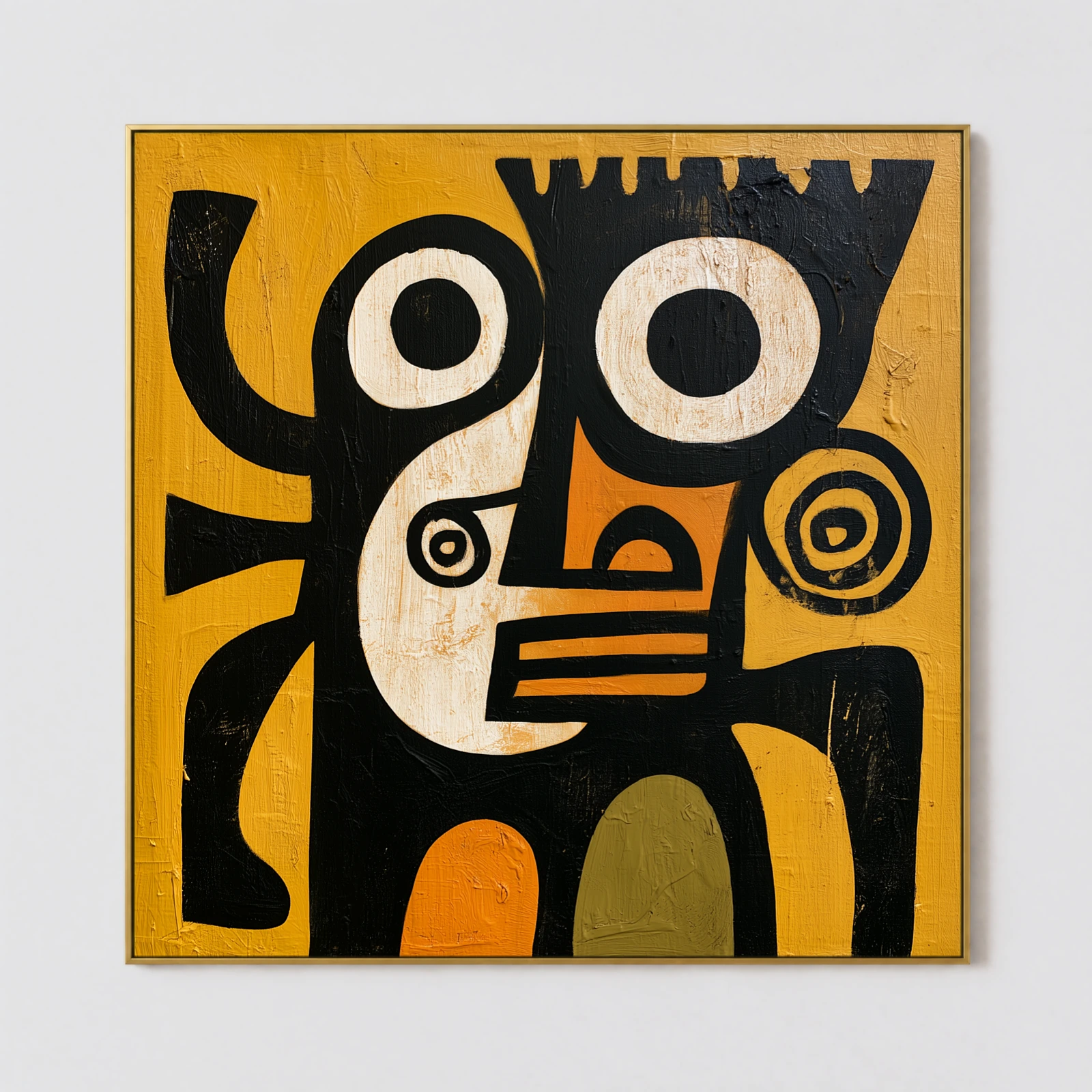 S031 | Ivory Mask Witness – Figurative Abstract Painting