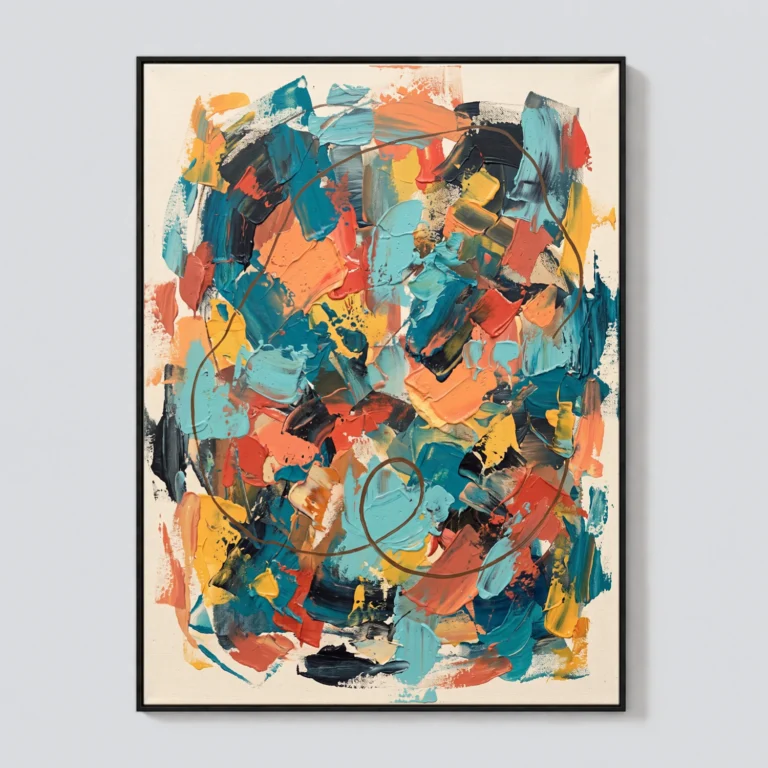 P021 | Long Arc – Teal Abstract Wall Art