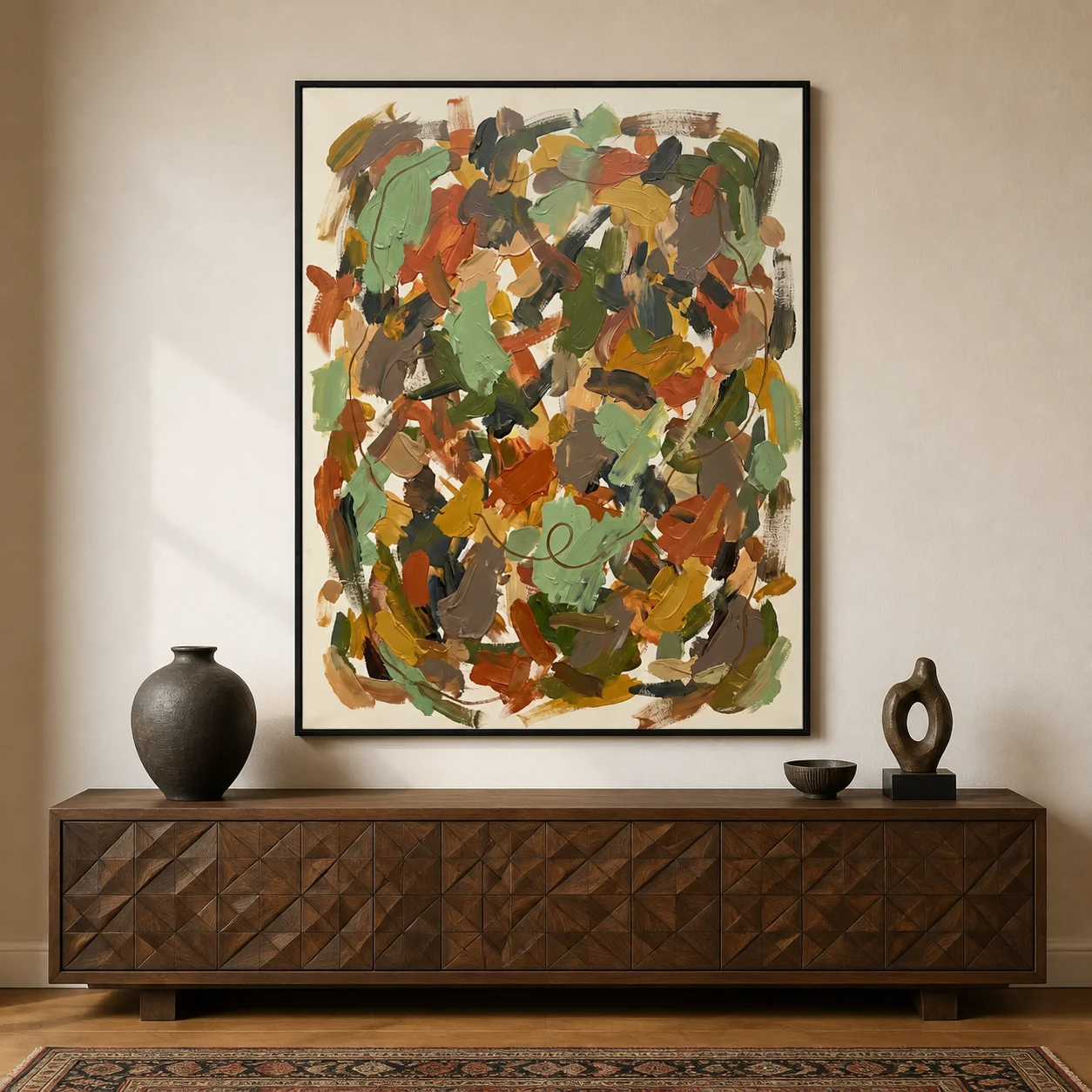 residual-loop-sage-green-abstract-wall-art-scene-2 P018 | Residual Loop – Sage Green Abstract Wall Art