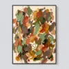 sienna-thread-ochre-abstract-wall-art-T-3x4-black-frame-wall Ochre and sage green abstract oil painting with terracotta marks and sienna line