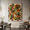 sienna-thread-ochre-abstract-wall-art-scene-1 Ochre and sage green abstract oil painting with terracotta marks and sienna line