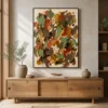 sienna-thread-ochre-abstract-wall-art-scene-4 Ochre and sage green abstract oil painting with terracotta marks and sienna line