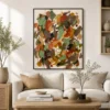 sienna-thread-ochre-abstract-wall-art-scene-5 Ochre and sage green abstract oil painting with terracotta marks and sienna line