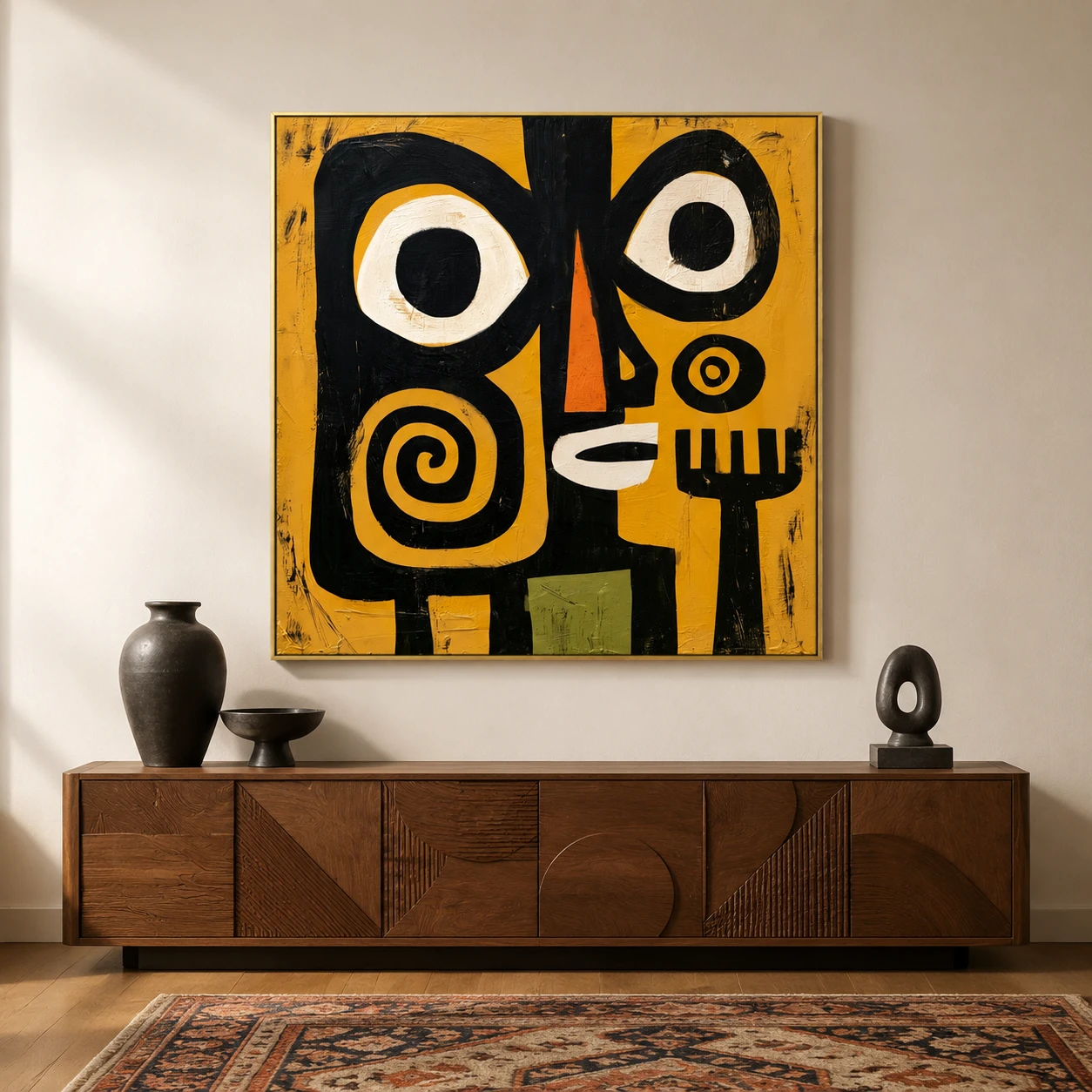 S023 | The Black Divide – Figurative Abstract Painting