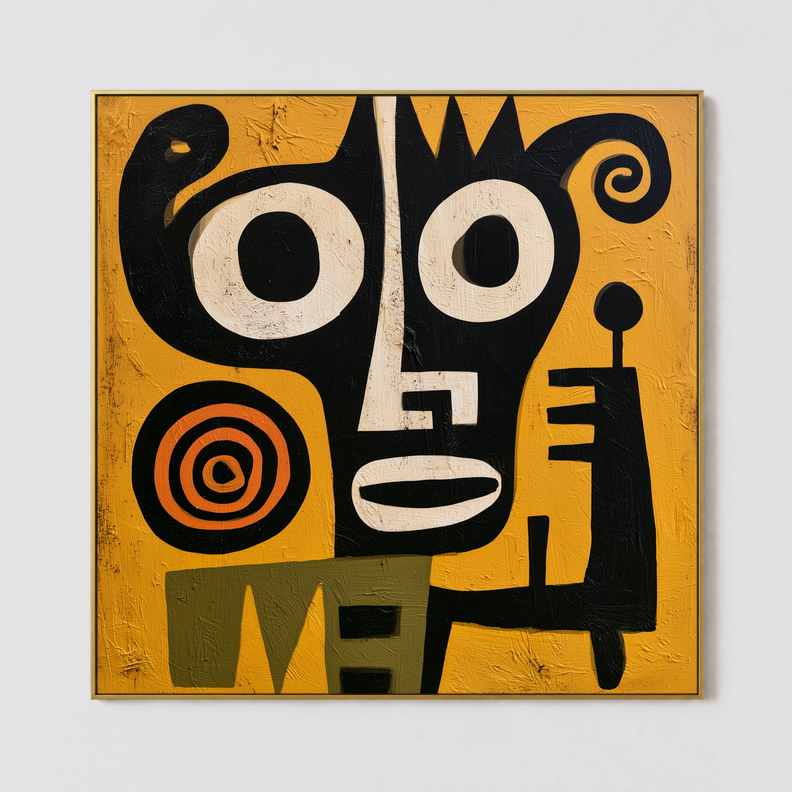 S019 | The Orange Ring – Primitive Abstract Wall Ar