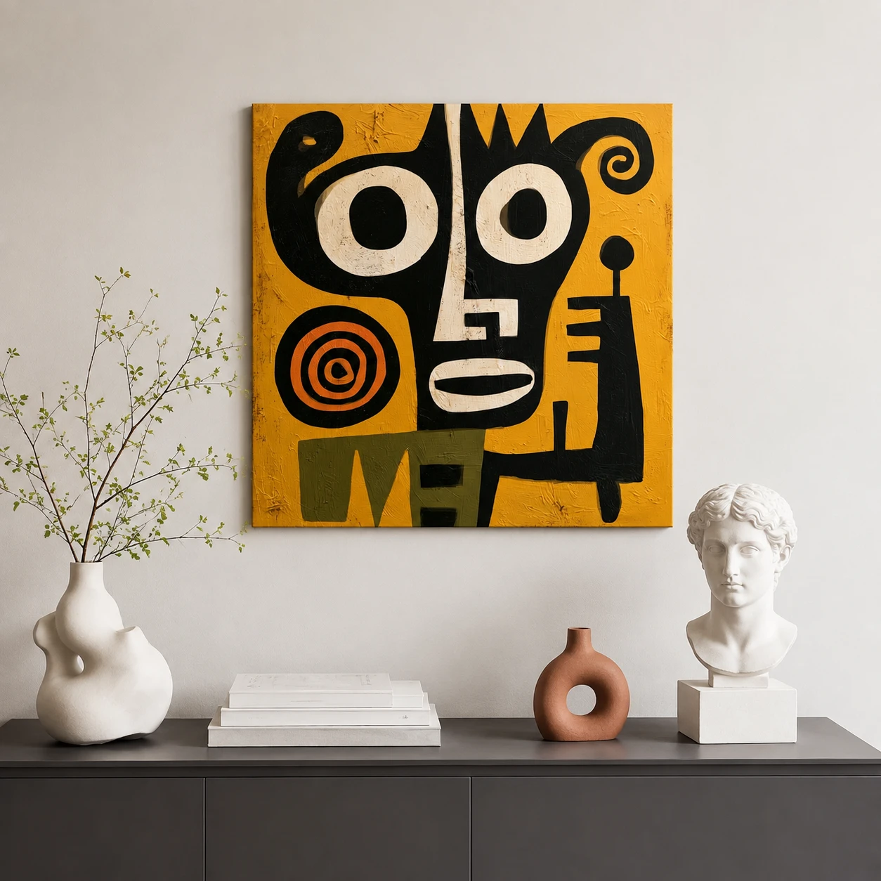 the-orange-ring-primitive-abstract-wall-art-scene-01 S019 | The Orange Ring – Primitive Abstract Wall Ar
