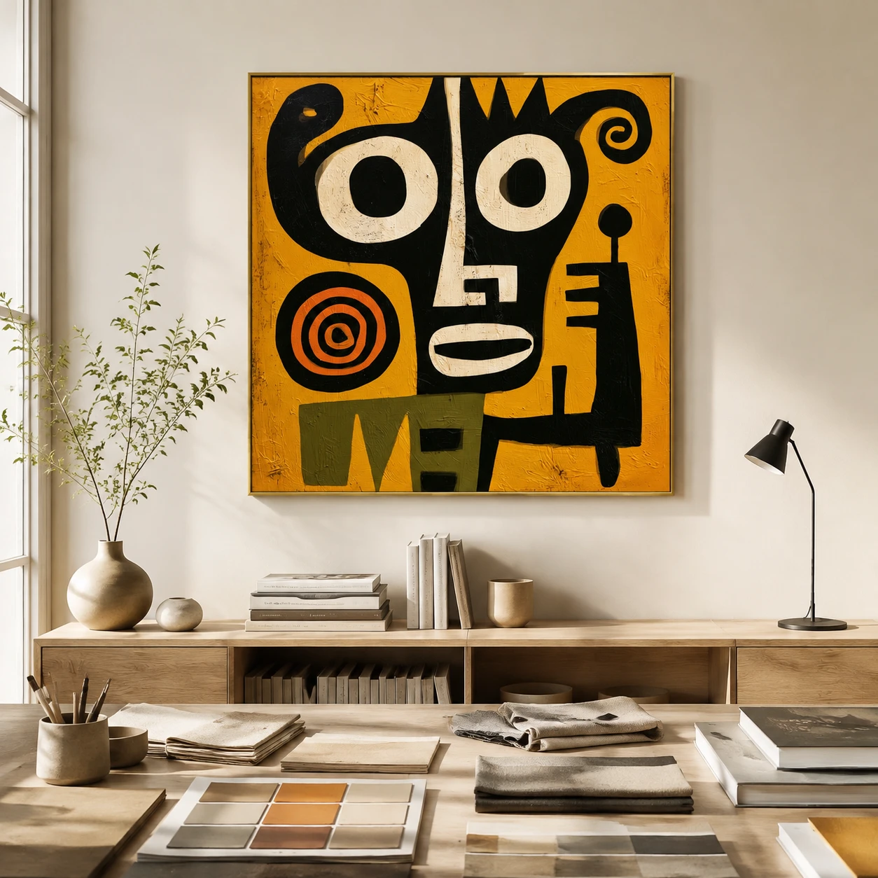 the-orange-ring-primitive-abstract-wall-art-scene-02 S019 | The Orange Ring – Primitive Abstract Wall Ar