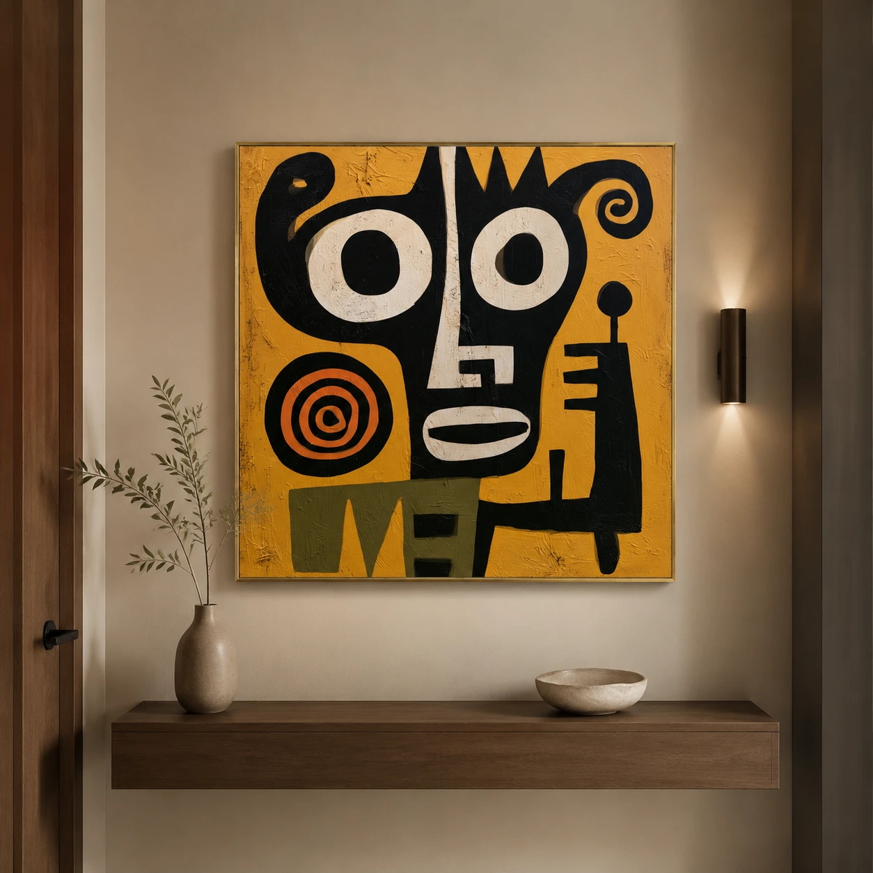 the-orange-ring-primitive-abstract-wall-art-scene-06 S019 | The Orange Ring – Primitive Abstract Wall Ar