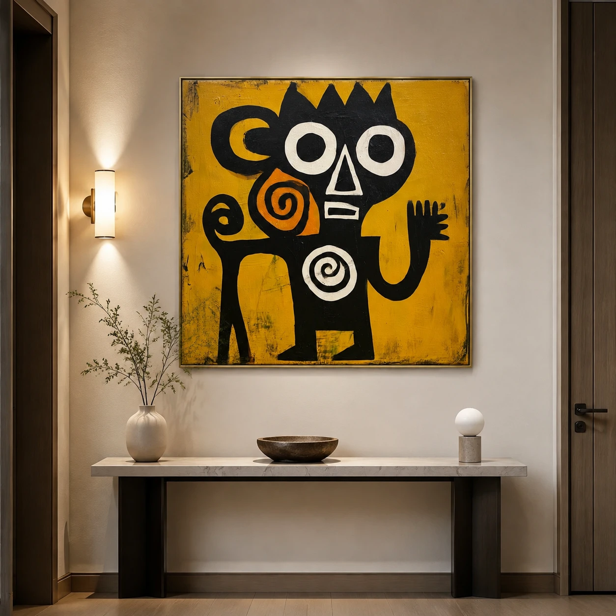the-small-guardian-figurative-abstract-wall-art-scene-01 S020 | The Small Guardian – Figurative Abstract Wall Art