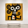 the-spiral-eared-watcher-primitive-abstract-wall-art-scene-04 S015 | The Spiral-Eared Watcher – Primitive Abstract Wall Art
