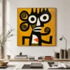 the-spiral-eared-watcher-primitive-abstract-wall-art-scene-05 S015 | The Spiral-Eared Watcher – Primitive Abstract Wall Art