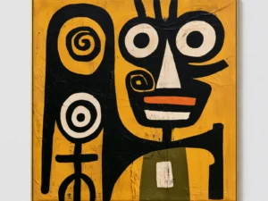 S030 | The Totem Keeper – Primitive Abstract Wall Art