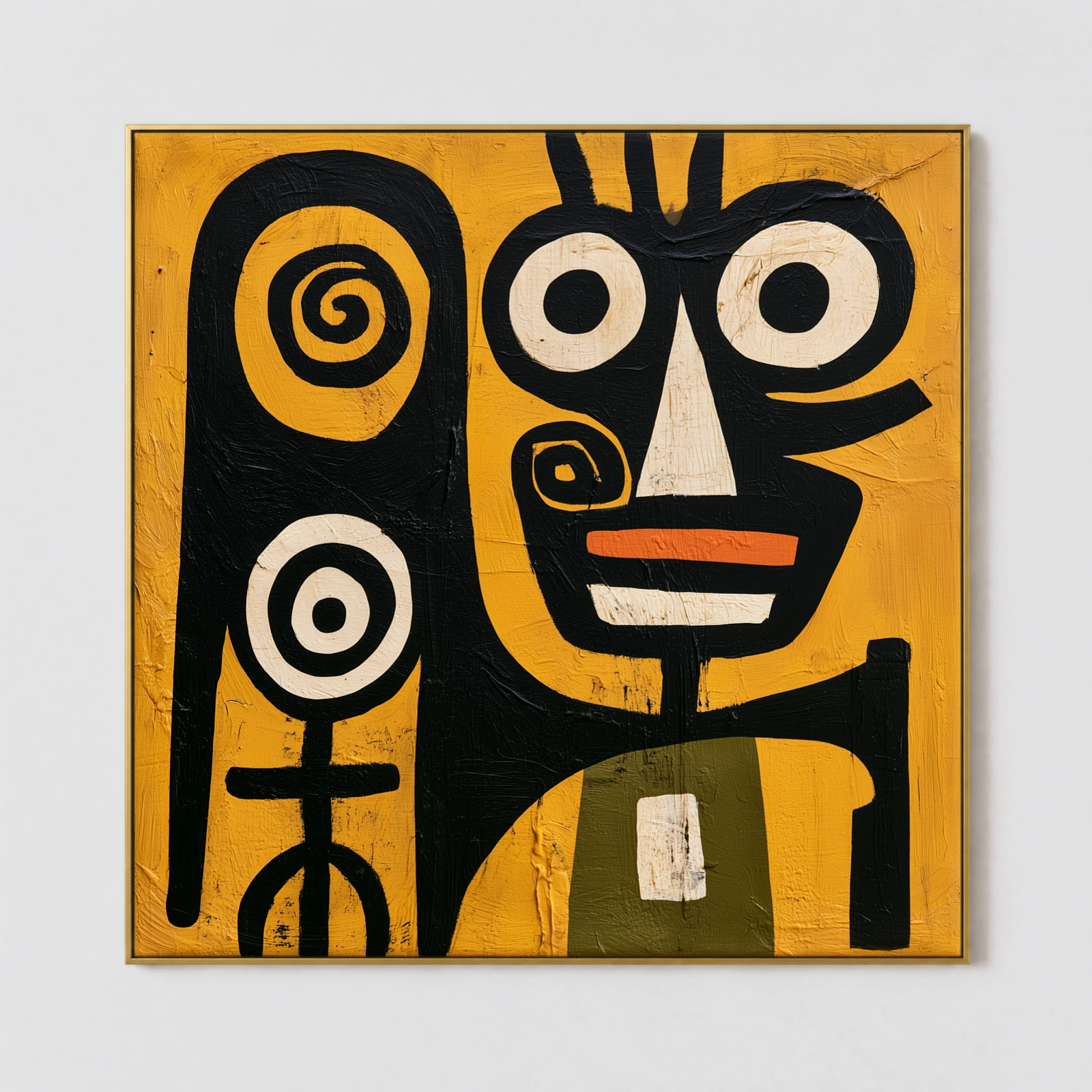 S030 | The Totem Keeper – Primitive Abstract Wall Art