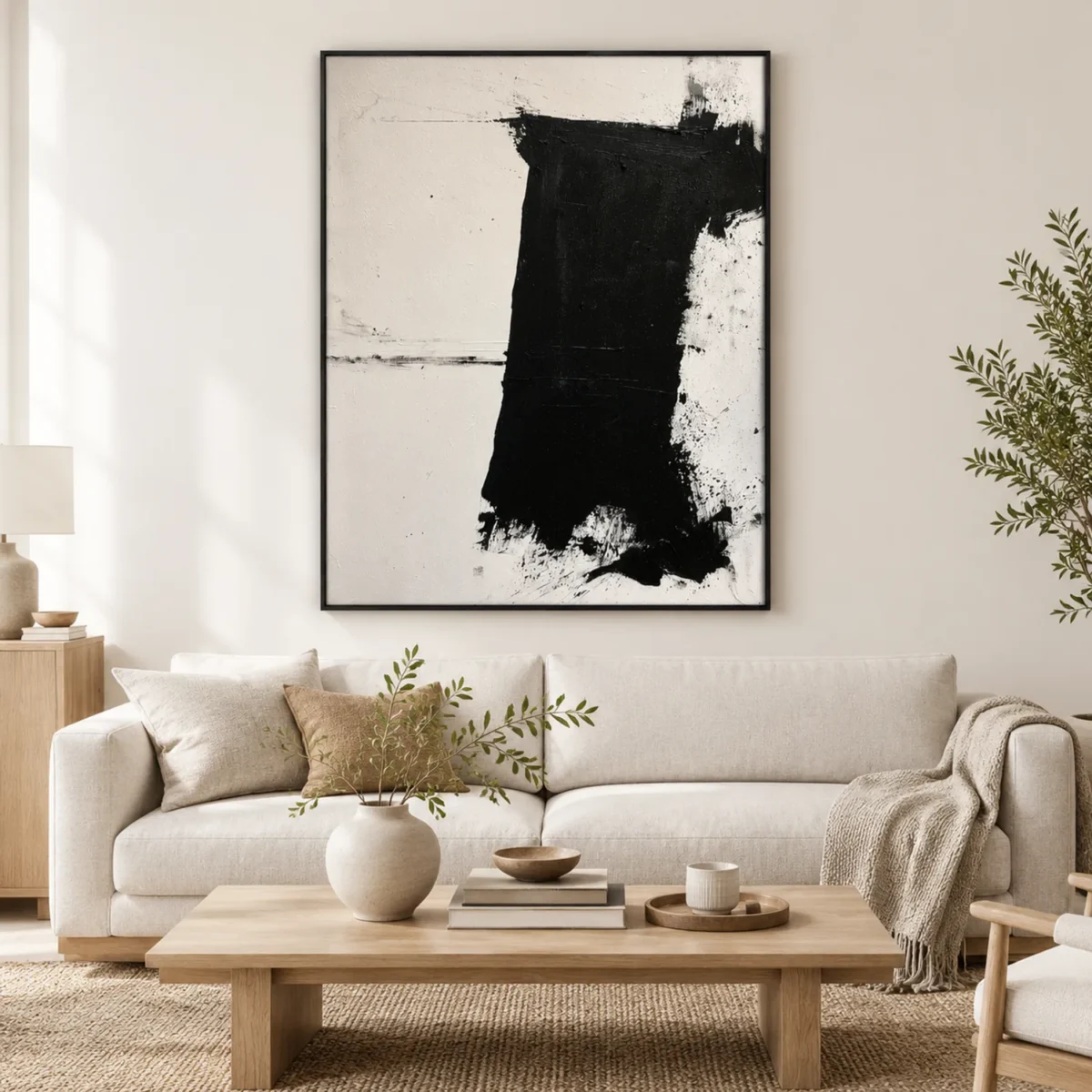 P073 | After the Gesture – Black Abstract Canvas
