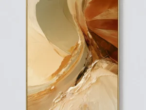 P080 | Amber Divide – Neutral Abstract Wall Art