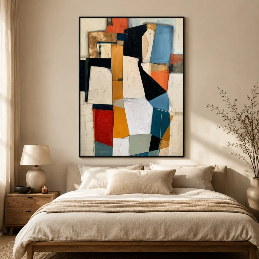 P039 | Amber Stack – Geometric Abstract Wall Art