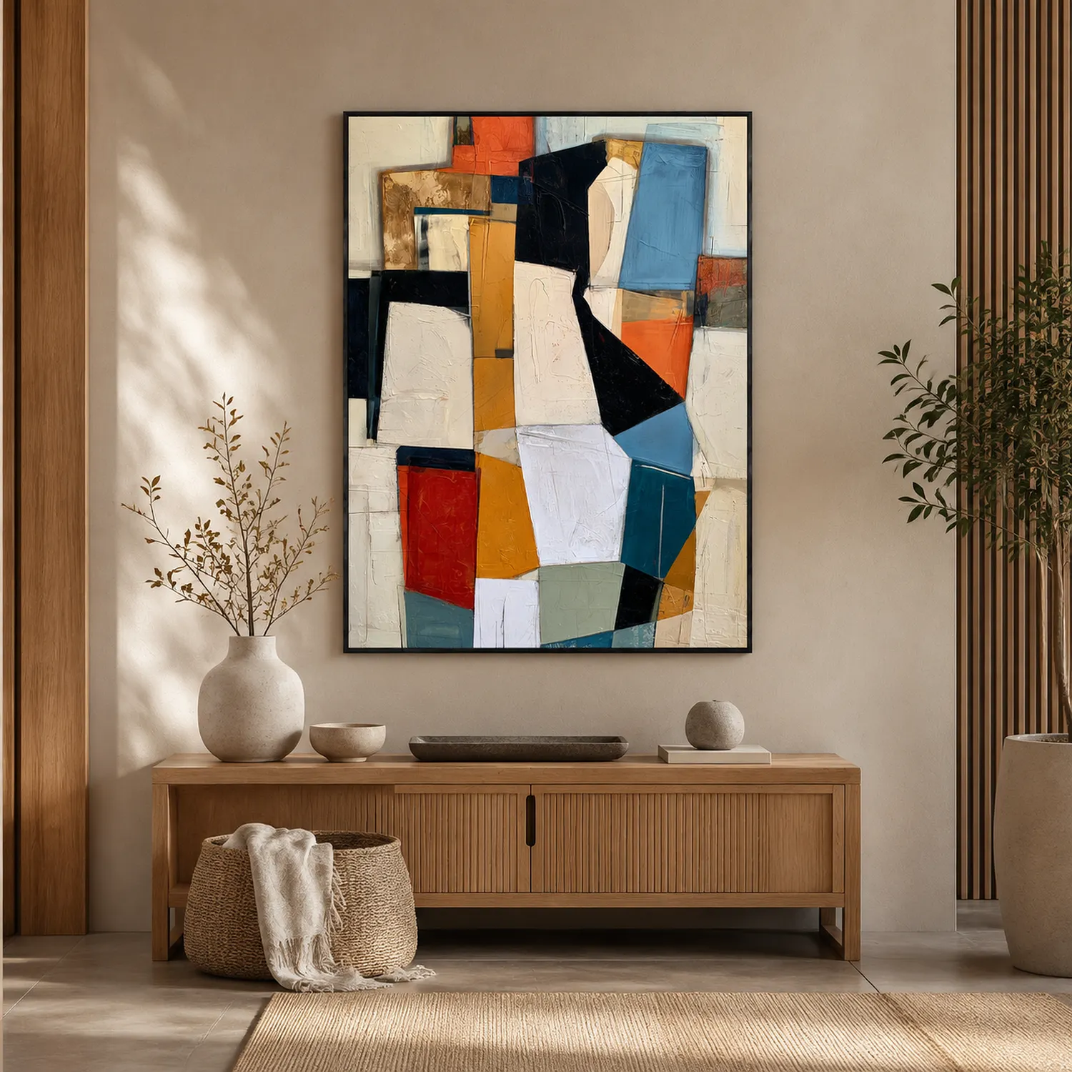 amber-stack-geometric-abstract-wall-art-entryway-1 P039 | Amber Stack – Geometric Abstract Wall Art