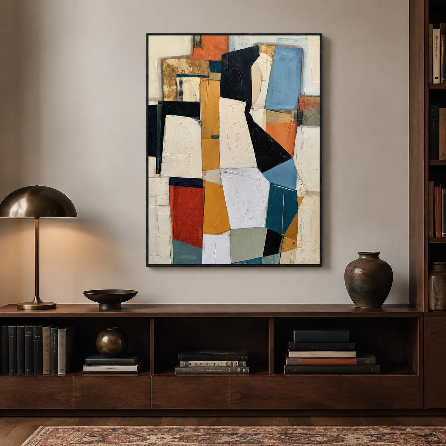 amber-stack-geometric-abstract-wall-art-office-1 P039 | Amber Stack – Geometric Abstract Wall Art