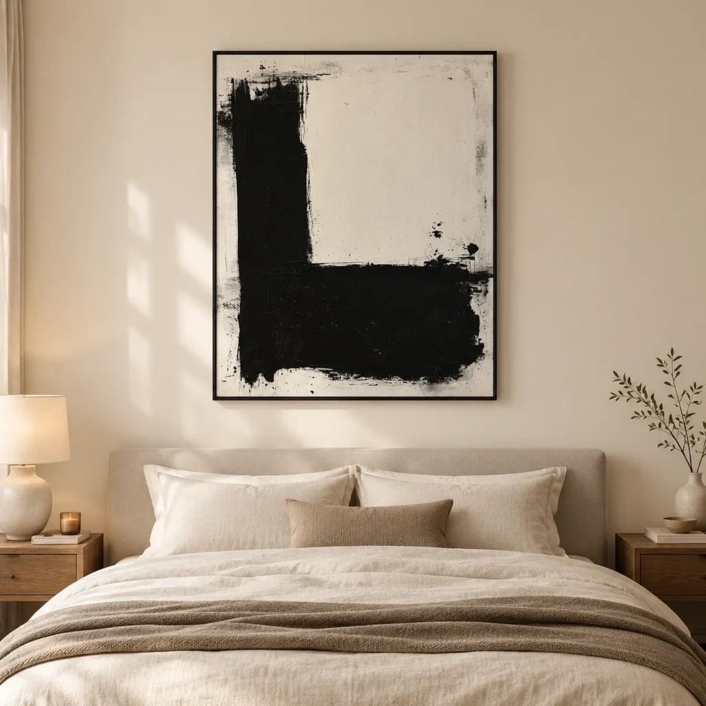 P074 | Between the Marks – Minimalist Black Wall Art