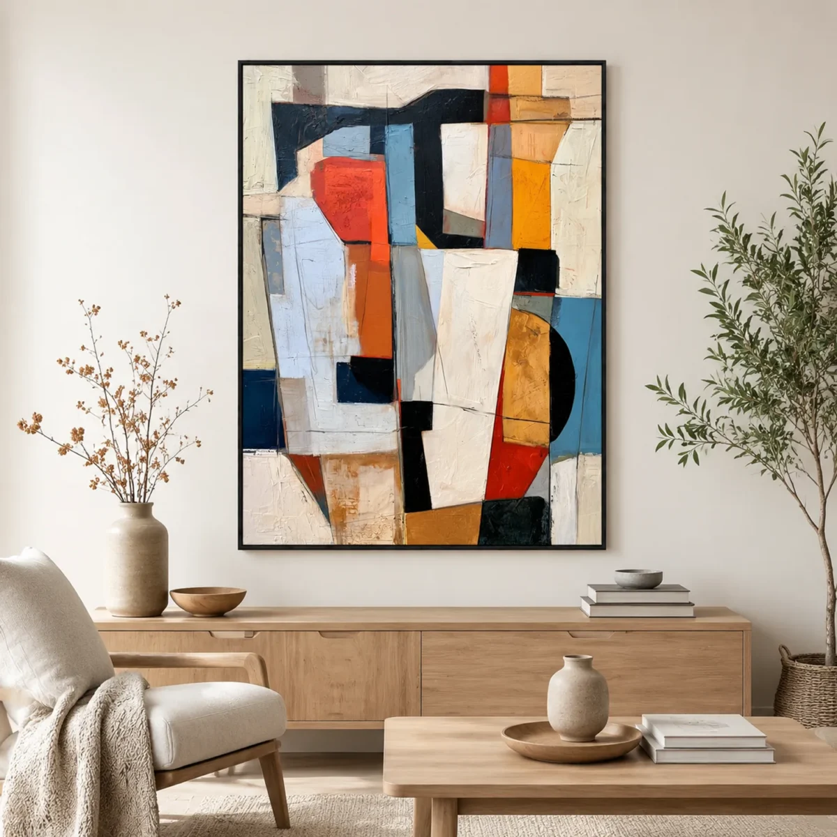 P043 | Black Beam – Geometric Abstract Wall Art