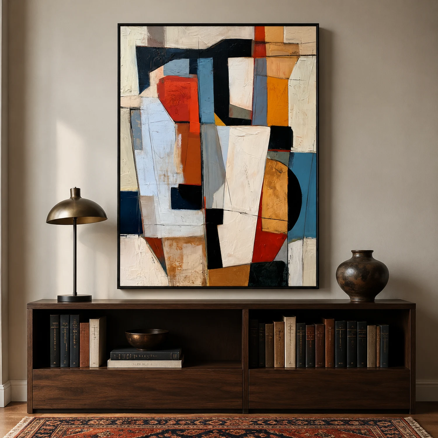 black-beam-geometric-abstract-wall-art-office-1 P043 | Black Beam – Geometric Abstract Wall Art