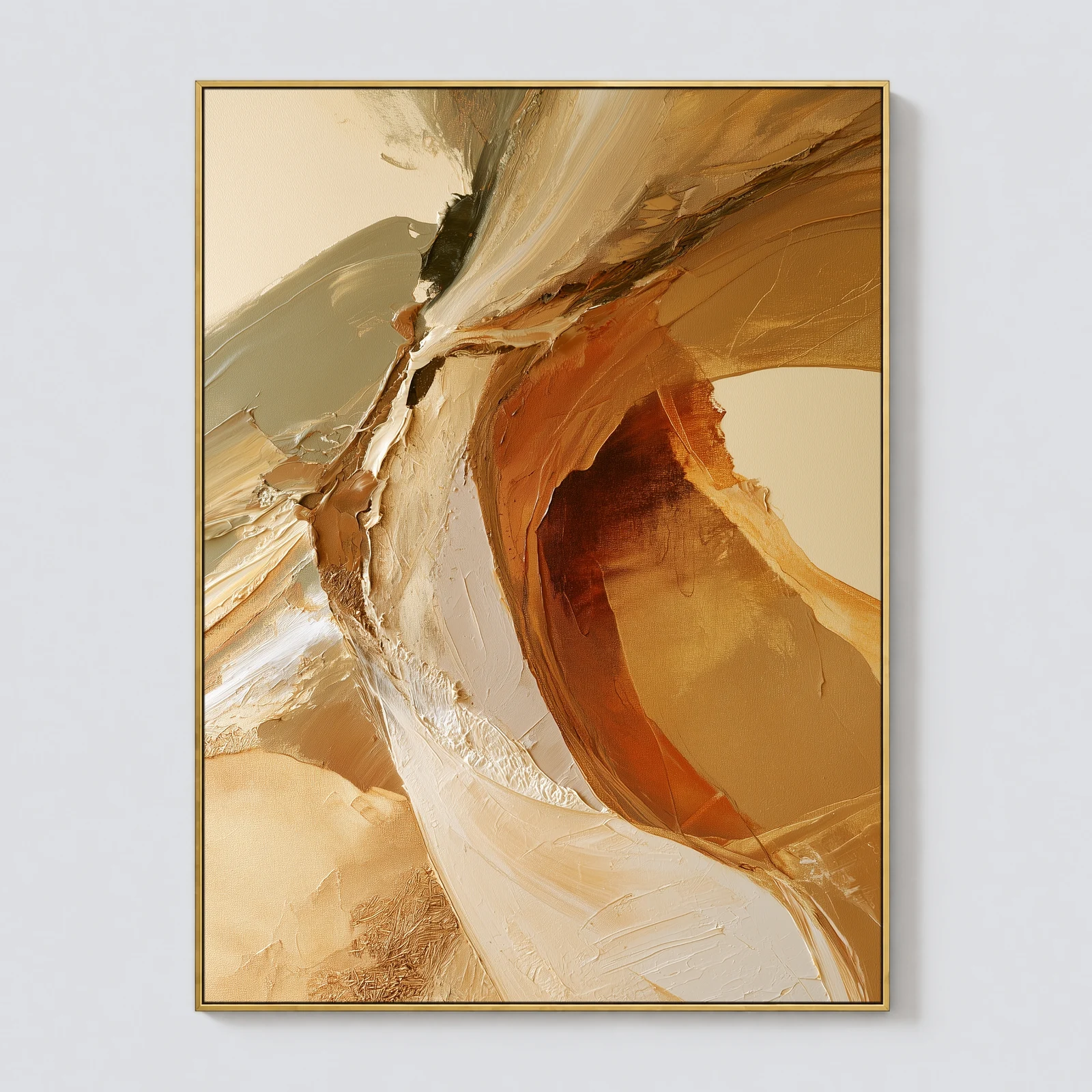 P077 | Burnt Center – Earth Tone Abstract Painting