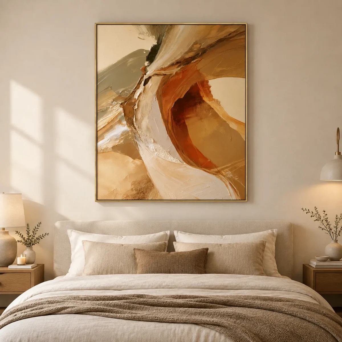 P077 | Burnt Center – Earth Tone Abstract Painting