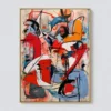 chromatic-tension-red-and-blue-canvas-art-T-3x4-gold-frame-wall P050 | Chromatic Tension – Red and Blue Canvas Art