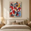 chromatic-tension-red-and-blue-canvas-art-bedroom-1 P050 | Chromatic Tension – Red and Blue Canvas Art