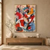 chromatic-tension-red-and-blue-canvas-art-entryway-1 P050 | Chromatic Tension – Red and Blue Canvas Art
