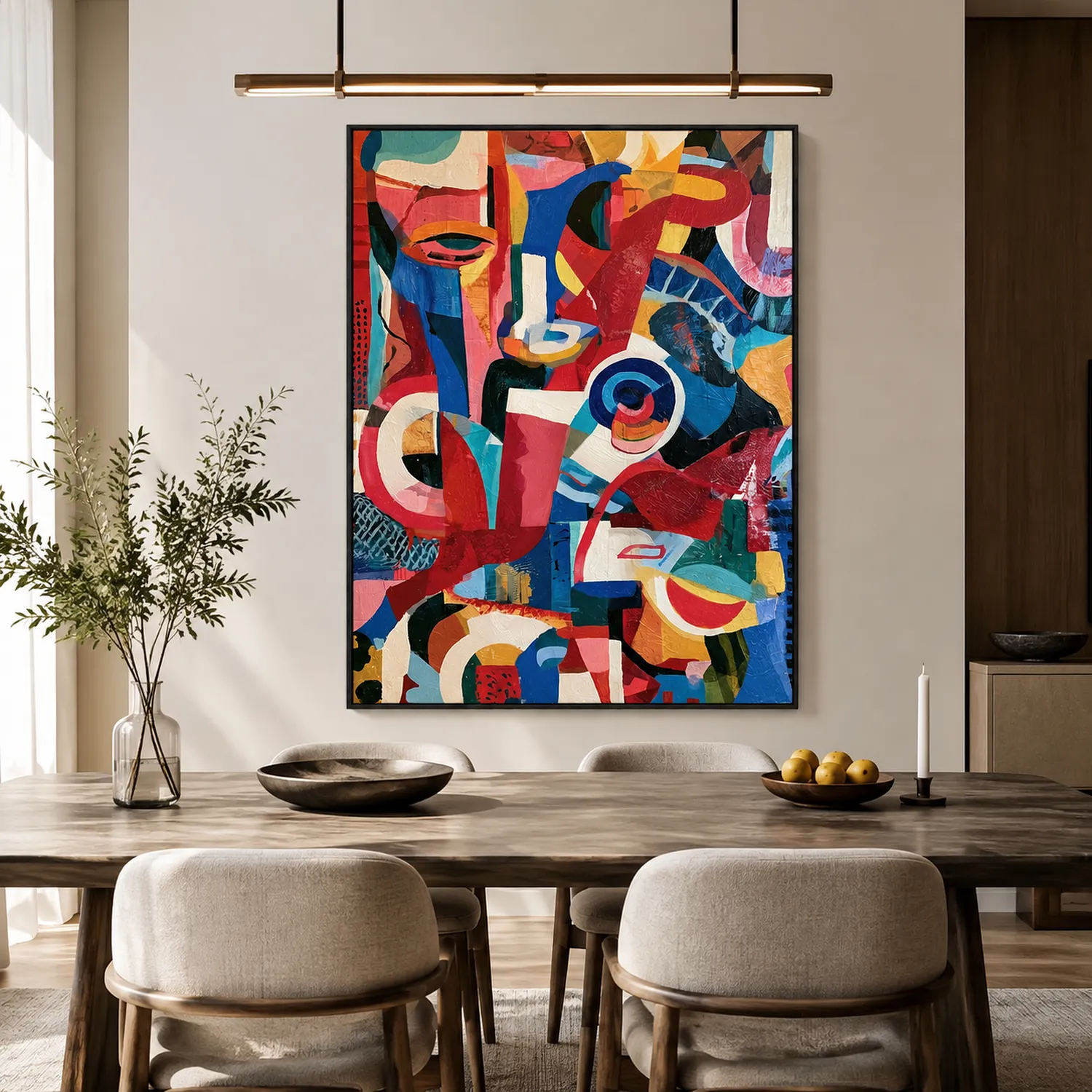 commedia-colorful-abstract-wall-art-dining-room-1 P034 | Commedia – Colorful Abstract Wall Art