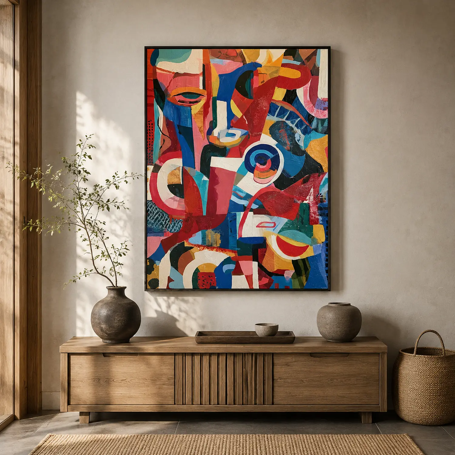 commedia-colorful-abstract-wall-art-entryway-1 P034 | Commedia – Colorful Abstract Wall Art