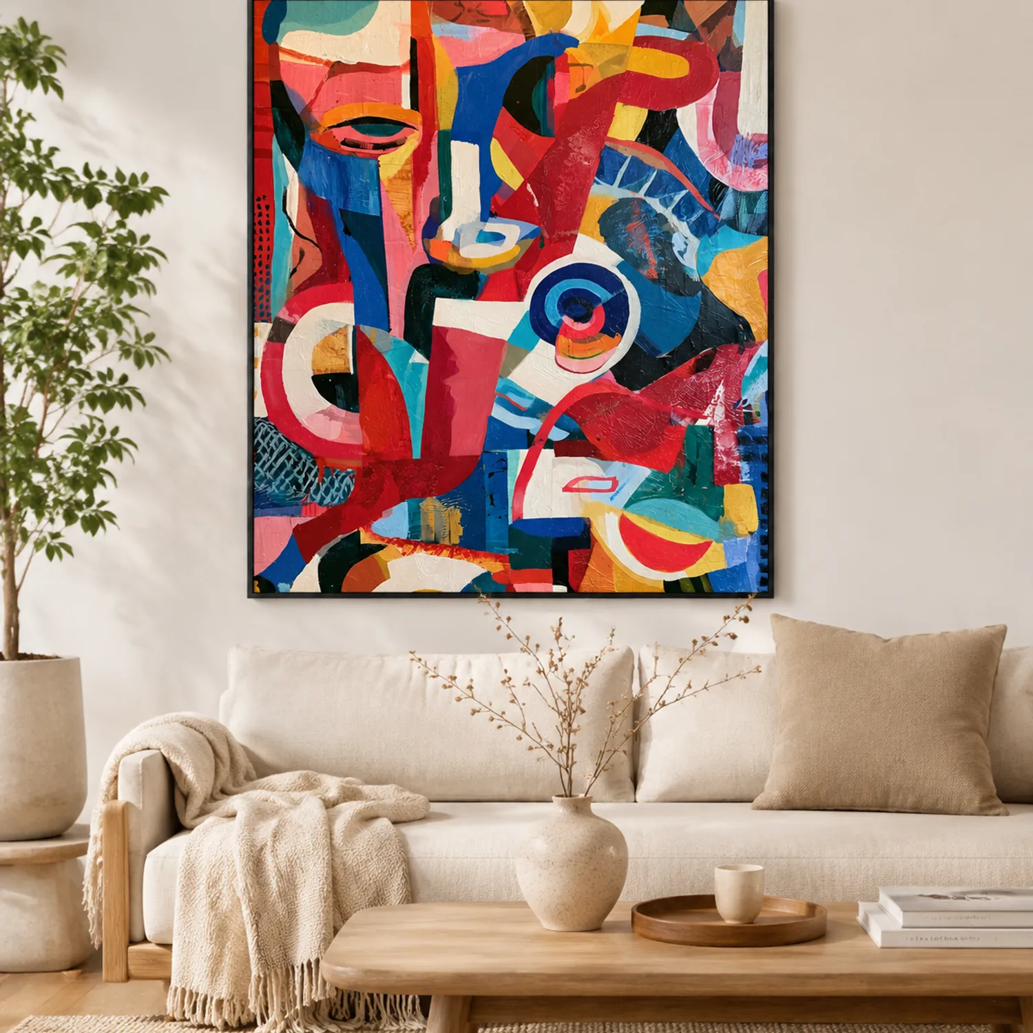 commedia-colorful-abstract-wall-art-living-room-1 P034 | Commedia – Colorful Abstract Wall Art