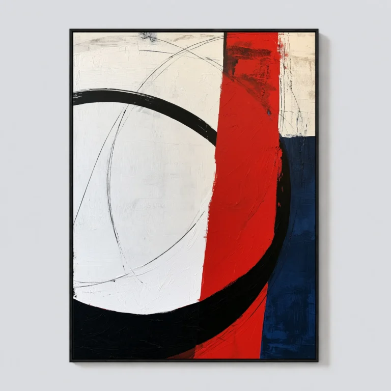P066 | Crimson Passage – Geometric Abstract Wall Art