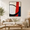 P066 | Crimson Passage – Geometric Abstract Wall Art