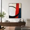 P066 | Crimson Passage – Geometric Abstract Wall Art