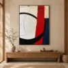P066 | Crimson Passage – Geometric Abstract Wall Art