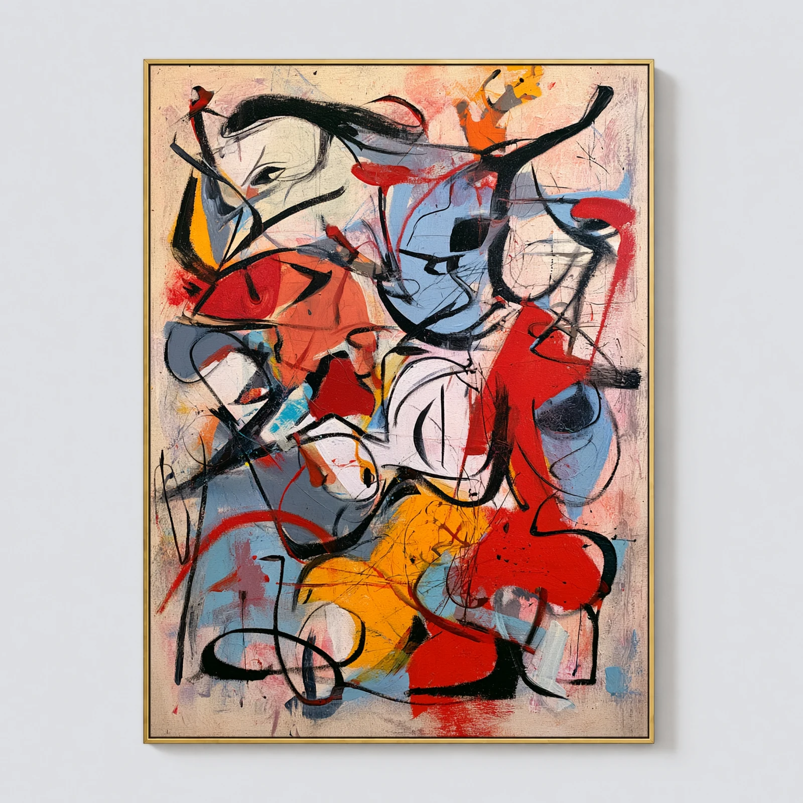 P051 | Feral Rhythm – Orange Abstract Wall Art