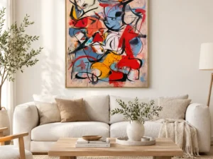 P051 | Feral Rhythm – Orange Abstract Wall Art