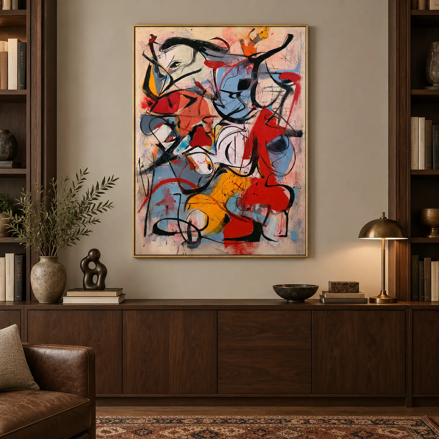 feral-rhythm-orange-abstract-wall-art-office-1 P051 | Feral Rhythm – Orange Abstract Wall Art