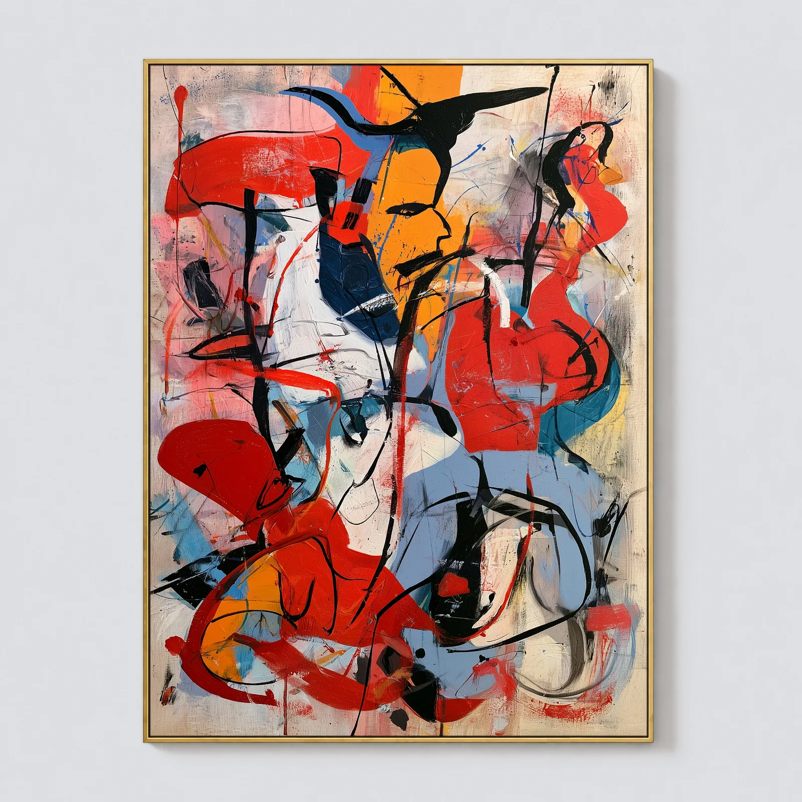 P049 | Instinct in Red – Red Abstract Wall Art
