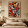 P049 | Instinct in Red – Red Abstract Wall Art